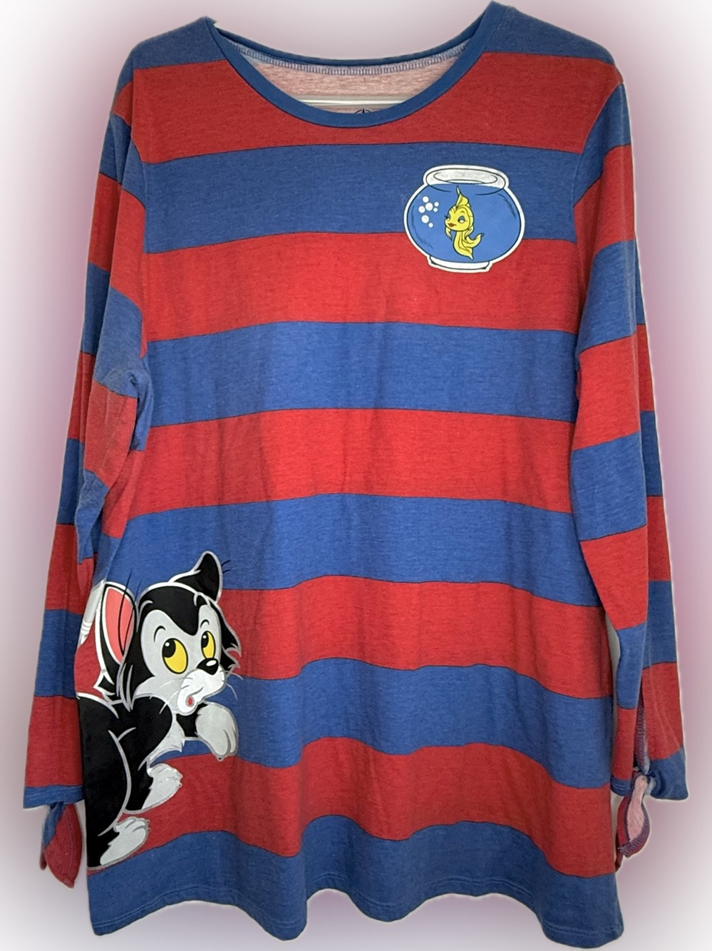 Disney Parks Figaro & Cleo Adult Long Sleeve Shirt Size XXL